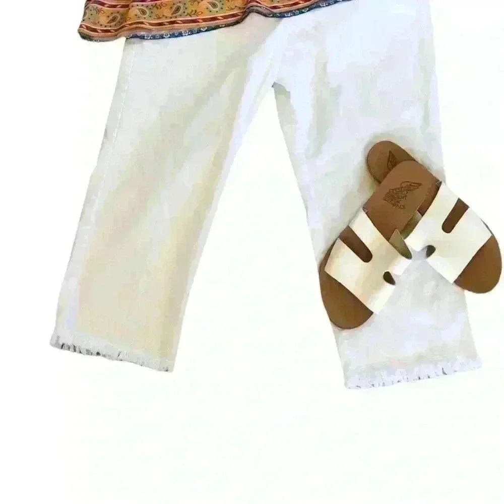 Zac & Rachel Cropped Pants With Frayed Hem Size 10